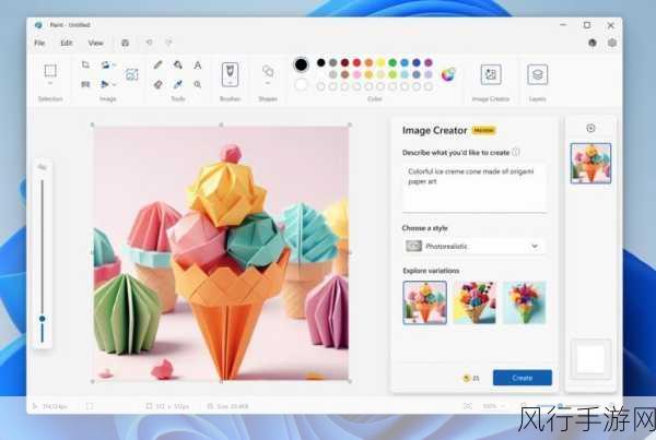 微软新版Win11画图应用邀测，AI技术引领艺术创新潮流