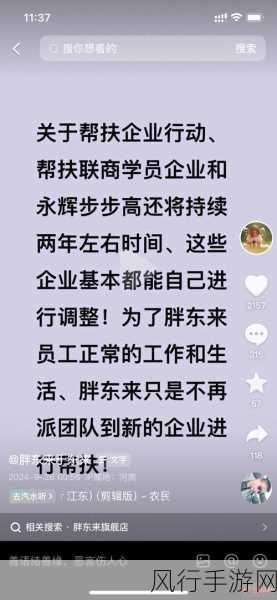 胖东来帮扶新动向，聚焦现有项目，手游财经视角解读