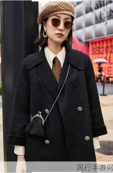秋水伊人2022黑色毛呢外套-优雅时尚:2022秋水伊人黑色毛呢外套✨🖤