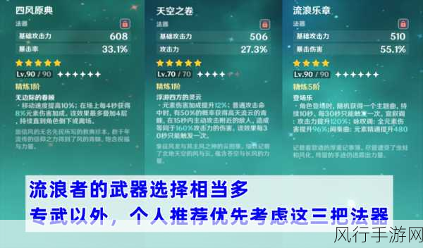 原神流浪者武器市场深度剖析，最优武器推荐大盘点