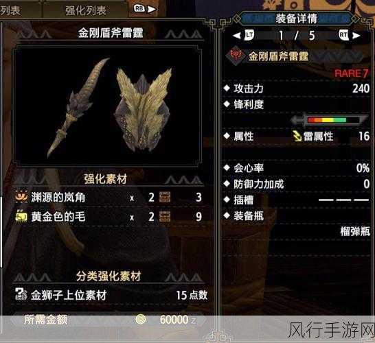 怪物猎人世界，深度解析盾斧配装策略与财经影响