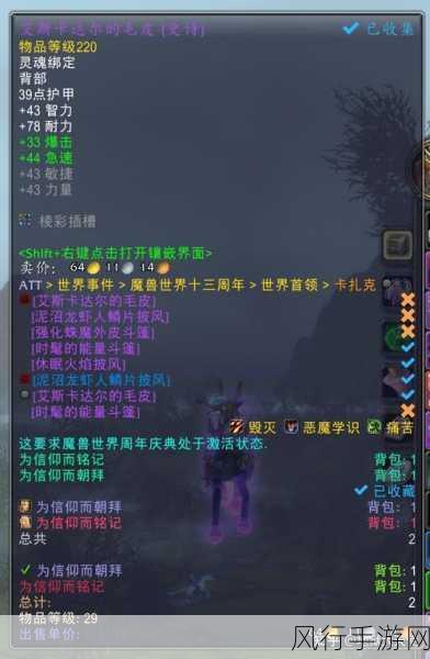 魔兽世界巨石肩垫获取指南