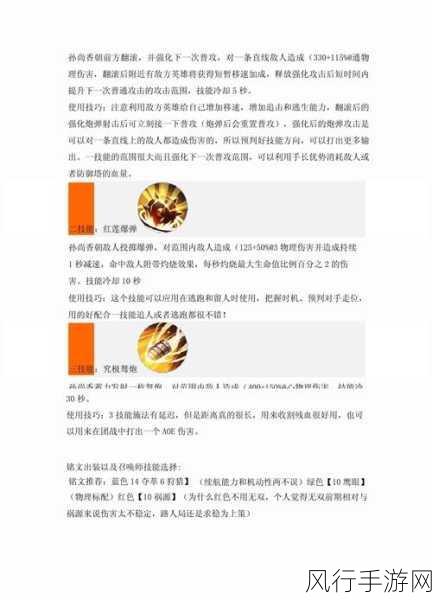 王者荣耀顶尖选手深度剖析,孙尚香出装与操作全攻略