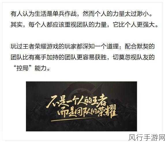 王者荣耀，团队协作的力量，那些令人难忘的神仙队友