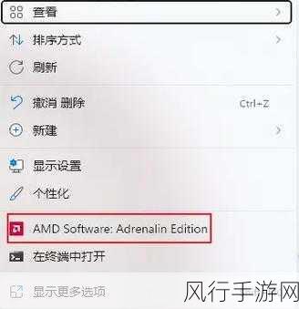 轻松解决！Win11 中右键去除 AMD Software 的方法